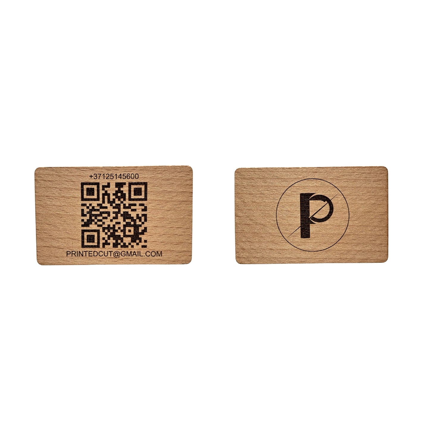 Koka vizītkarte ar gravējumu, QR kodu un TAP funkciju – personalizējama
