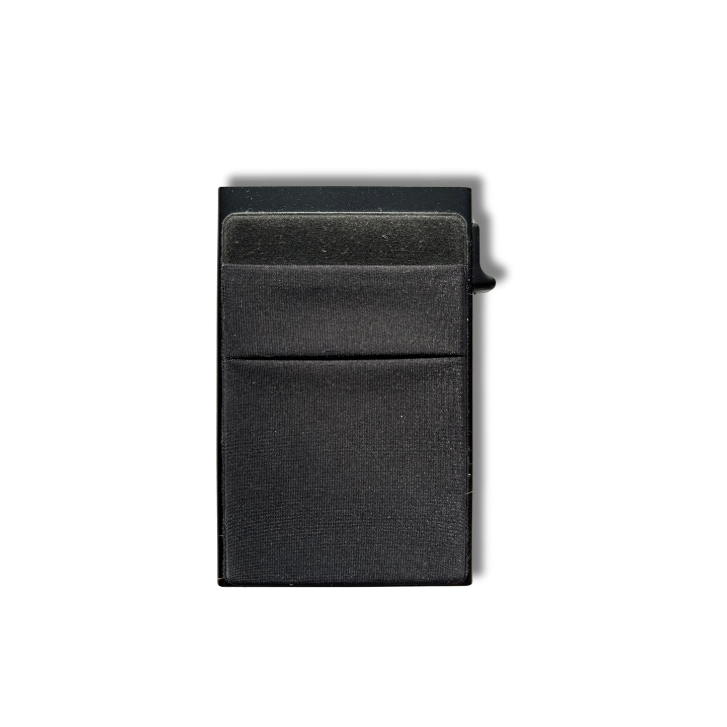 Black metal wallet on a white background