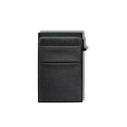 Black metal wallet on a white background