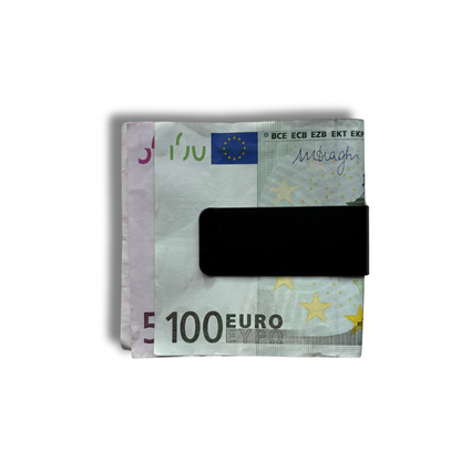 Melns naudas klipsis ar matētu pārklājumu