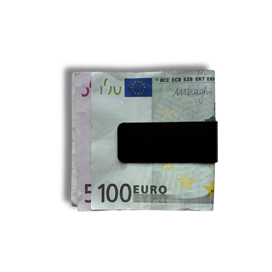 Melns naudas klipsis ar matētu pārklājumu